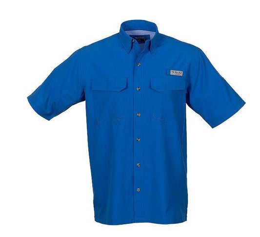 Bimini Flats V Short Sleeve Blue Wave Fishing Shirt