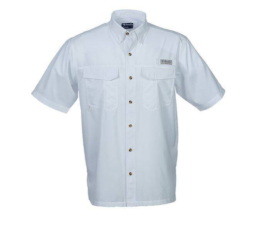 Bimini Flats V Short Sleeve White Fishing Shirt