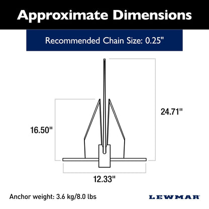 Lewmar PGX Galvanized Fluke Anchor - 8 lbs. 69001044