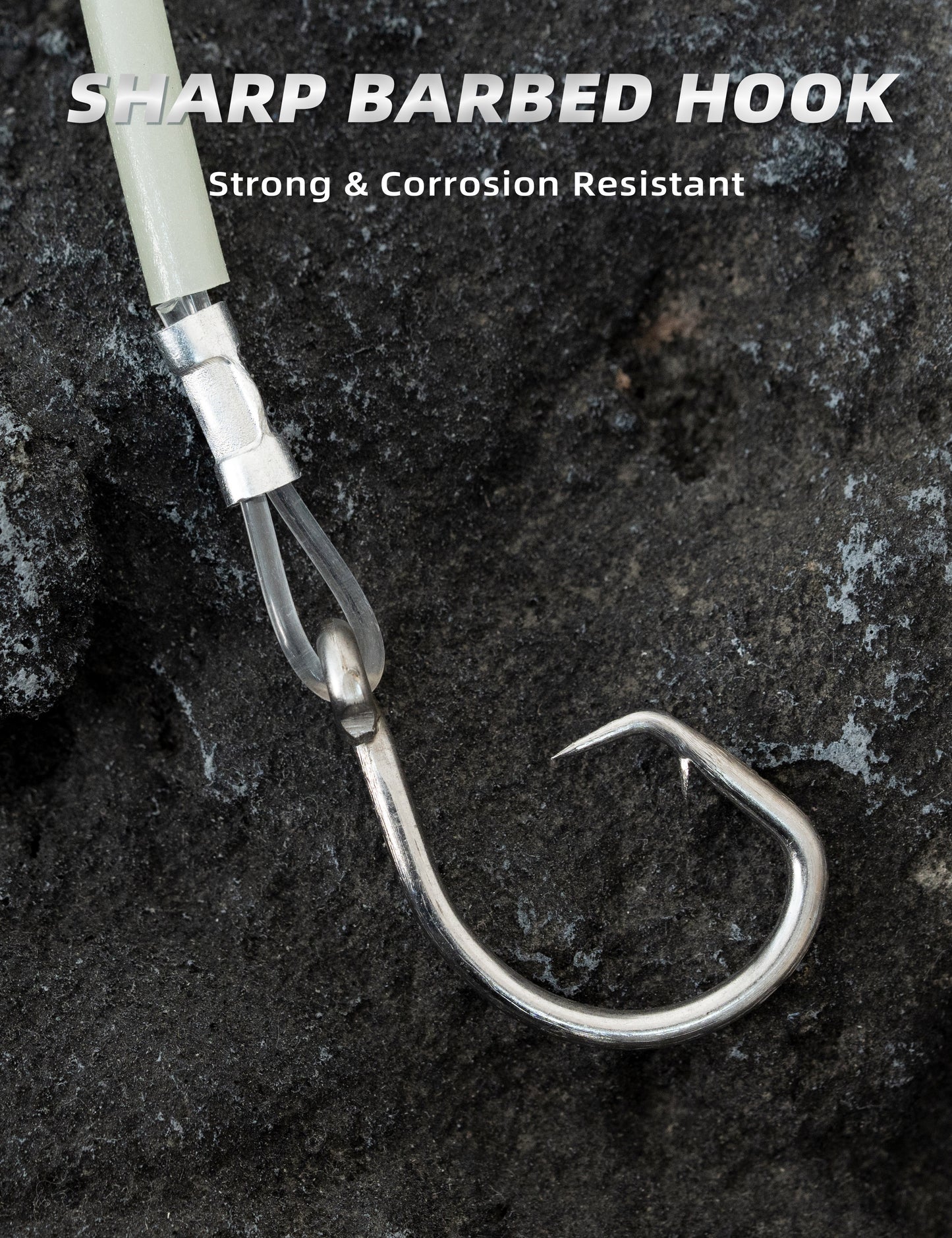 BLUEWING Deep Drop Rig Glow Tubes and Stainless Steel Hooks 300lbs 12/0