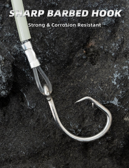 BLUEWING Deep Drop Rig Glow Tubes and Stainless Steel Hooks 300lbs 12/0