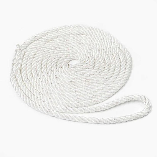 1/2"x25' Twisted Dock Line White Three 3 Strand