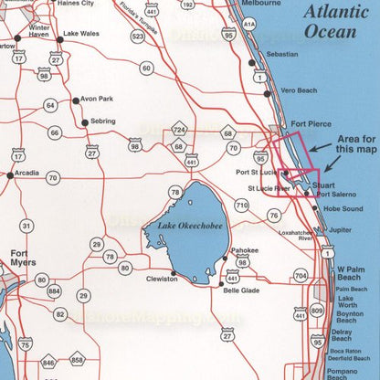 Top Spot Fishing Map N-215 Stuart to South Ft Pierce and St Lucie Area