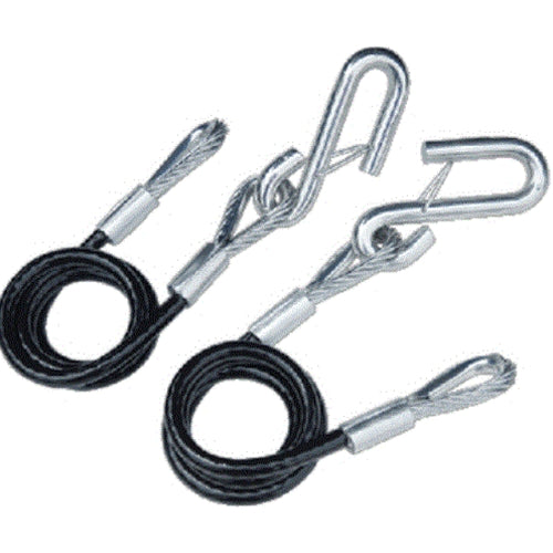 Two metal cable locks with coiled cables on a white background