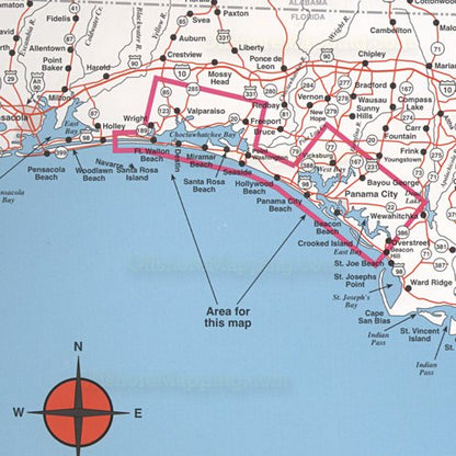 Top Spot Fishing Map N-225 Destin to Panama City Area