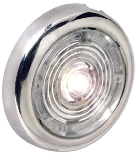 Attwood 2-3/4" White Interior/Exterior Light with Stainless Steel Bezel 12 Volt.