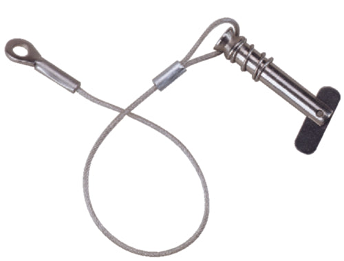 Attwood Tethered 1/4" Spring-Loaded Clevis Pin, Stainless Steel.