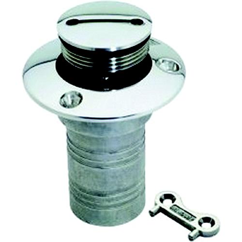 Attwood Gas Deck Fill for 1-1/2" Hose, Stainless Steel.