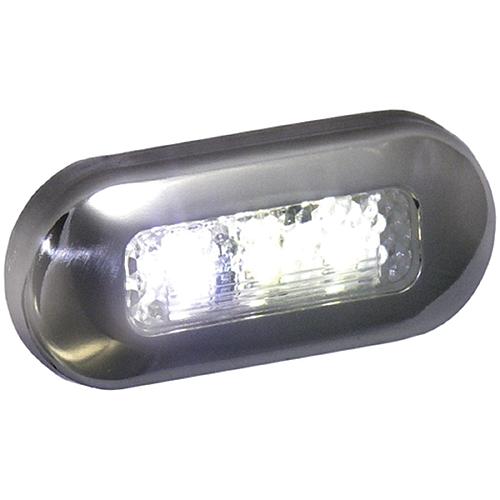 T-H Marine (WHITE) LED Oblong Courtesy Light 1.25" x 3" with Stainless Steel Bezel.