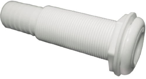 T-H Marine Thru Hull - Straight - 1-1/2" Hose - Extended - White.