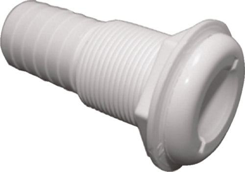 T-H Marine Thru Hull - Straight - 3/4" Hose - Extended- White.