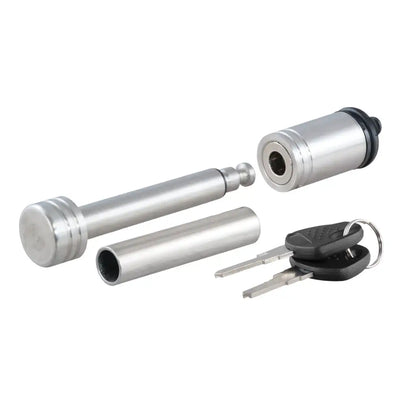 CURT 1/2" Hitch Lock with 5/8" Adapter (1-1/4" or 2" Receiver, Barbell, Stainless) #23517