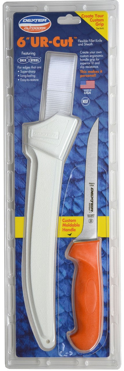 Dexter Russell UR-Cut 6" Flexible Fillet Knife Moldable Handle & Sheath 24663.