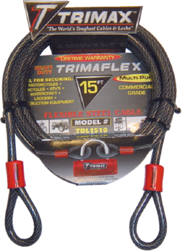 Trimax TDL815 Dual Loop Quadra Braid Multi-Use Trimaflex Cable, 8' L x 15mm.