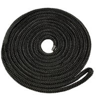 3/8"x25' Double Braid Nylon Dock Line - Black.