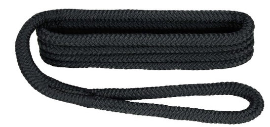 1/2"x20' Double Braid Dock Line Black Nylon.