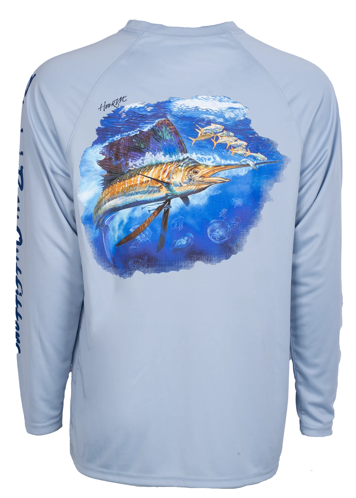 HOOK M' MEN'S LONG SLEEVE SHIRT SAIL FISH SAILFISH 4 FOG GRAY