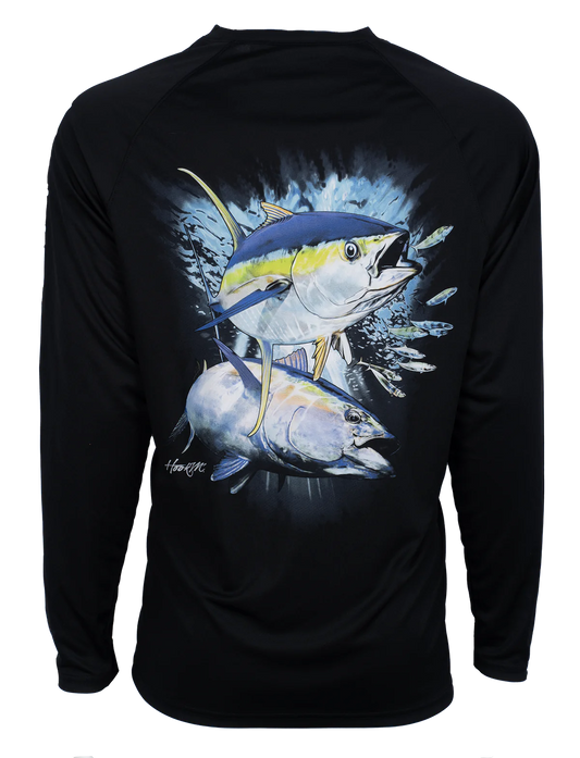 Bimini Bay Hook M' Men's Lone Sleeve Shirt - Yellowfin 4 Black.