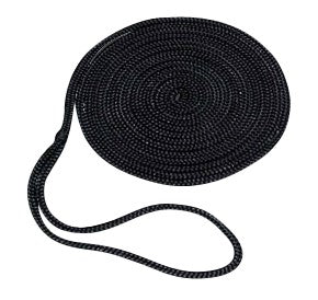 1/2"x25' Double Braid Dock Line Black Nylon.