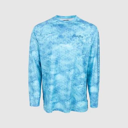 BIMINI BAY MEN'S FISH HEADS SUBLIMATED LONG SLEEVE CREW 2XL