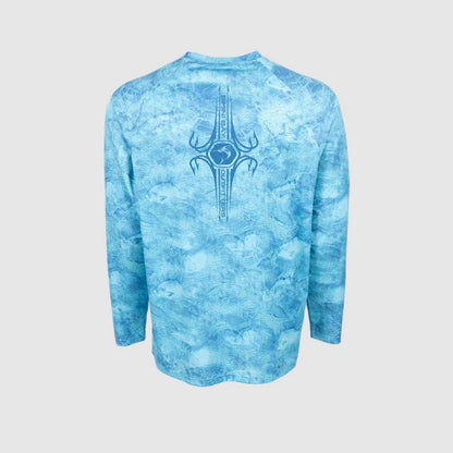 BIMINI BAY MEN'S FISH HEADS SUBLIMATED LONG SLEEVE CREW Small