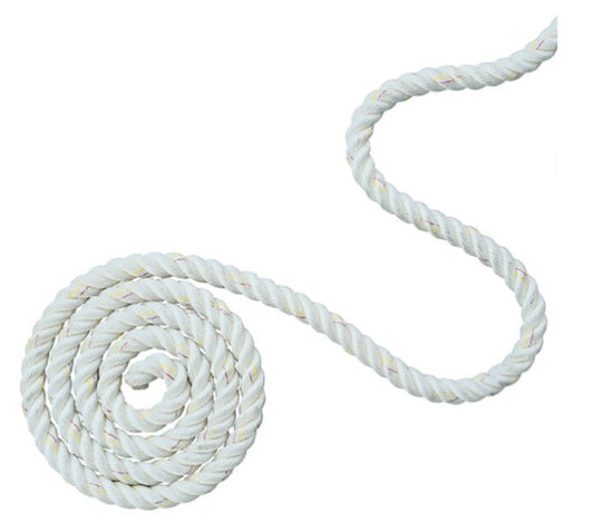 AAMSTRAND 3/8"x25' Twisted Dock Line White 3-Strand.