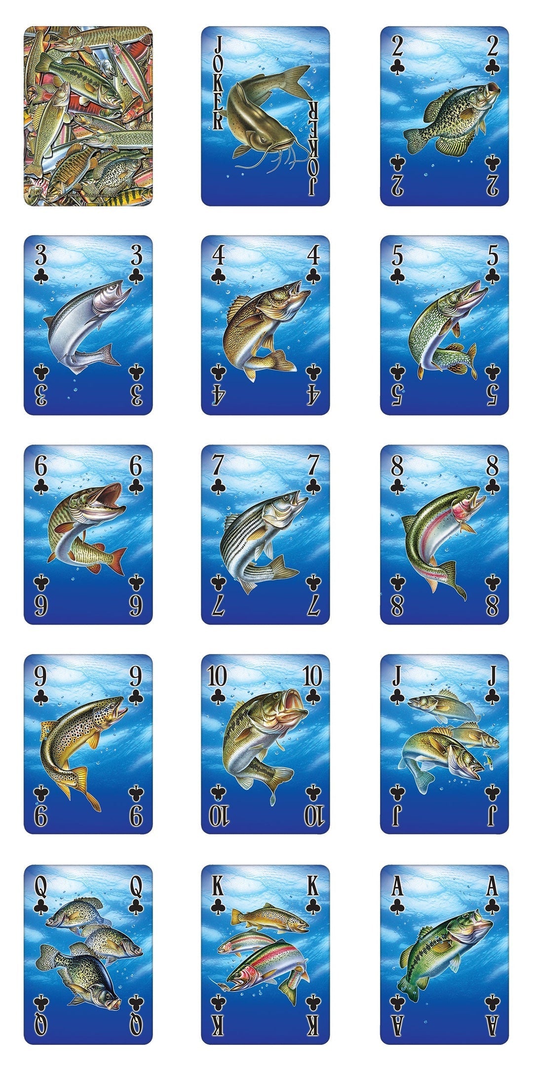 Rivers Edge Freshwater Playing Cards Collection Waterproof Playing Cards for Poker, Casino or Gambling.