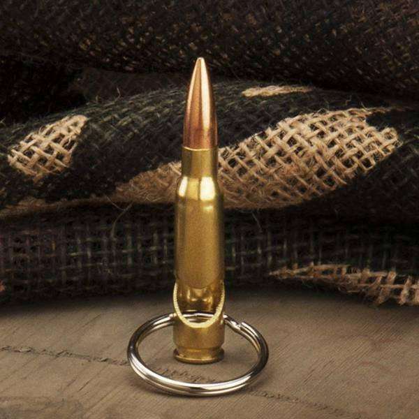 Lucky Shot .308 Brass Bottle Opener Keychain.