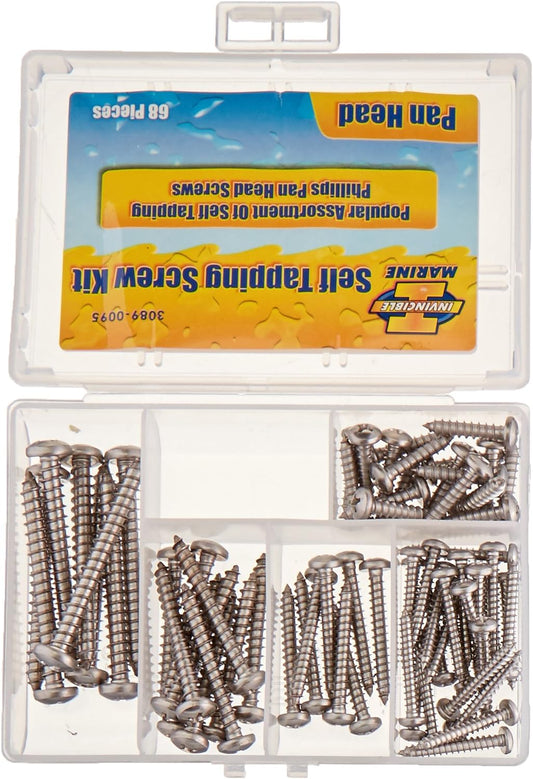 Invincible Marine Screw Kit Stainless Pan Flat Head Kit 68Pc