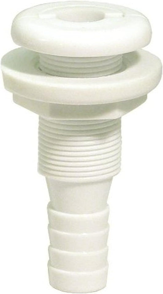 Invincible Marine Thru Hull Fitting 1-1/8" Inch Plastic - White.