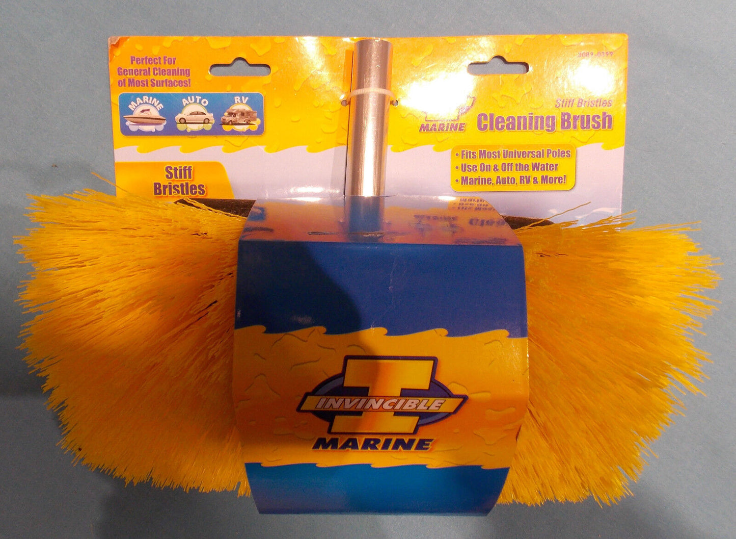 Invincible Marine Brush Head Blue Soft + Medium Yellow 10" Inch.