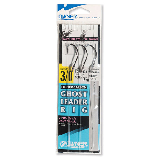 Owner 5215 Ghost Leader Eyeless SSW Hooks 3 pack