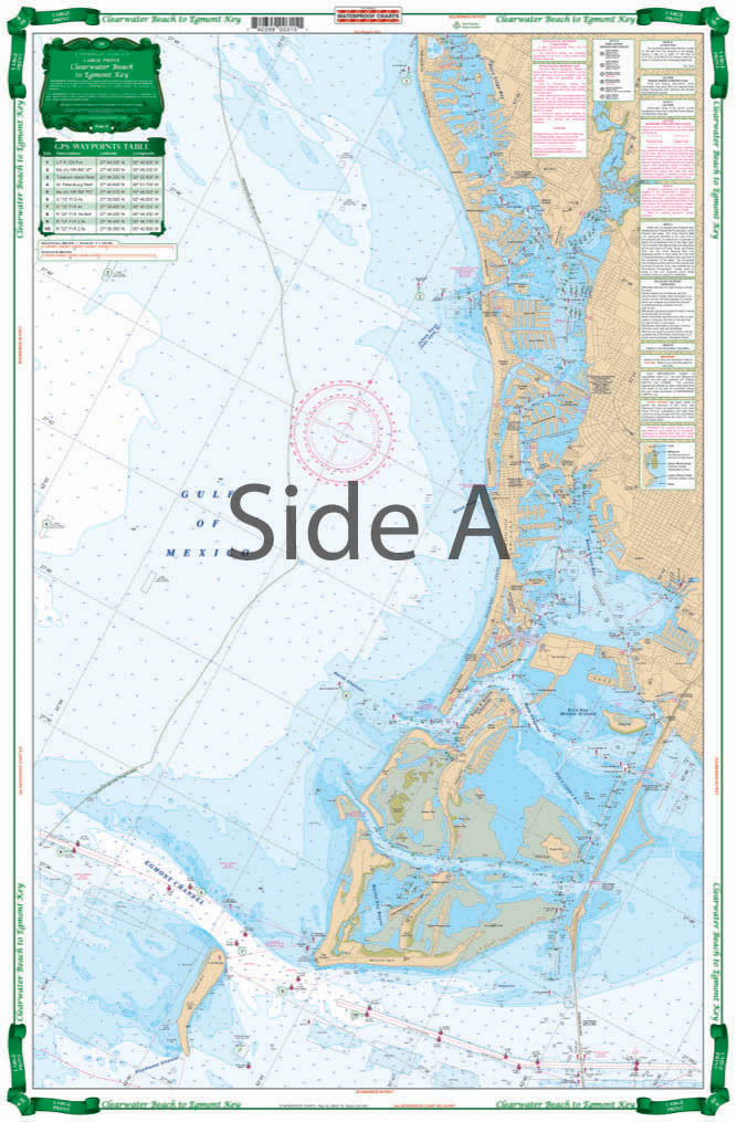 Waterproof Charts Clearwater Beach to Egmont Key Large Print Navigation Chart 31E Map