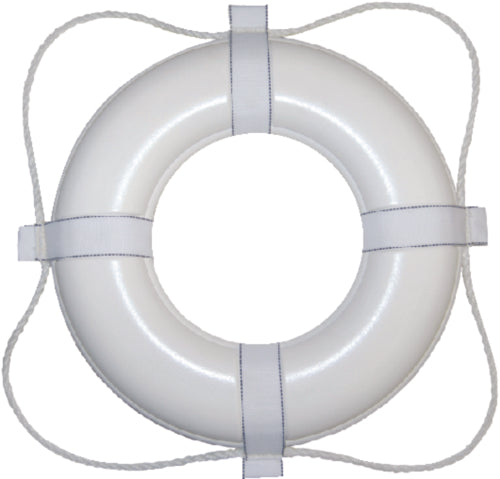 Taylor Made Vinyl Coated Foam Life Ring, 20" White w/White Rope.