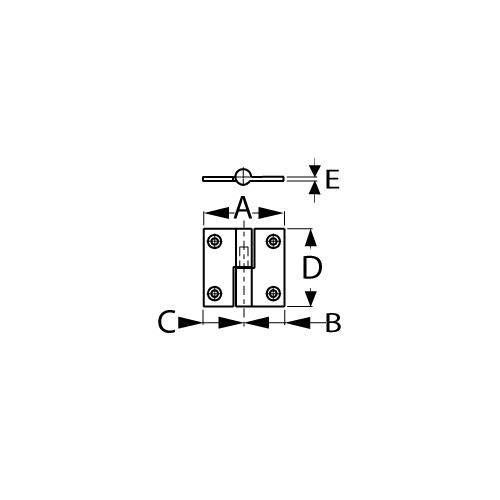 Sea-Dog 2045101 Chrome Brass Take Apart Hinge, Right, 1-1/2" 2-Pack.
