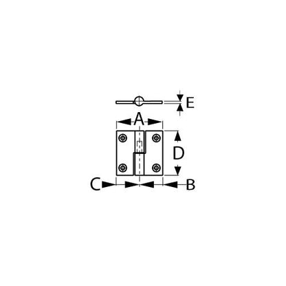 Sea-Dog 2045101 Chrome Brass Take Apart Hinge, Right, 1-1/2" 2-Pack.