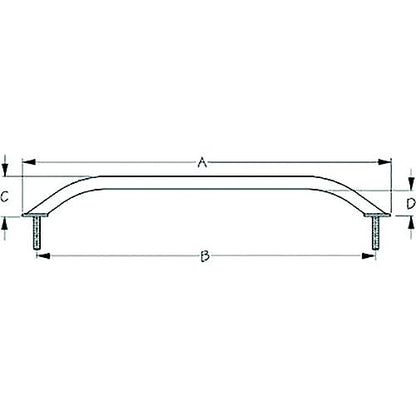 Sea-Dog 2546201 Stud Mount Flanged Stainless Steel 10" Handrail.