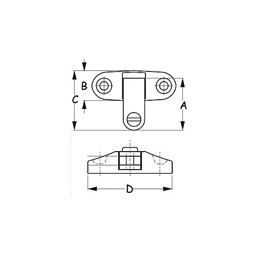 Sea Dog Adjustable Stainless Steel / Nylon Angle Deck Hinge - 1" x 2-3/4".