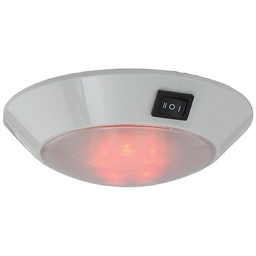 SeaDog 401757 Plastic 5 Red & 15 White LED Day & Night 12V Dome Light - #8 Fastener - White Finish.