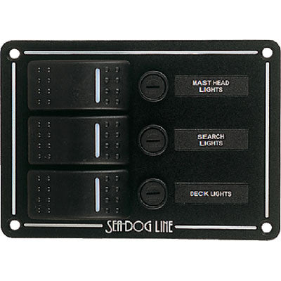 425130-1 Sea-Dog Line Switch Panel - 3 Circuit 425130-1