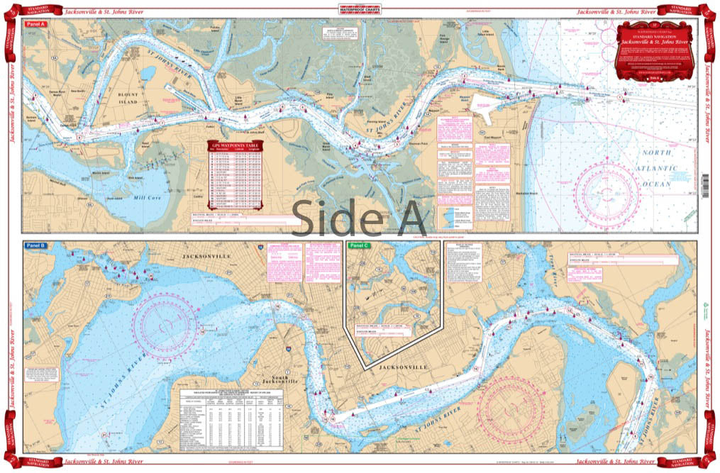 Waterproof Jacksonville and St. Johns River Navigation Chart 37