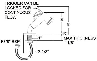 Scandvik 10191 White Standard Elbow Sprayer With 6' White Nylon Hose