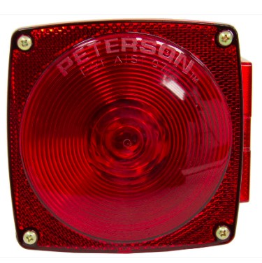 Jammy Red Utility Trailer Light (43-J2024L) - Left with License Plate Light - 4" x 4".