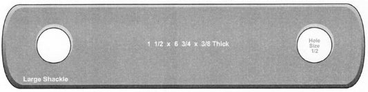 WaterLand Aluminum Plate 1-1/2" x 6-3/4" - 2-Hole.
