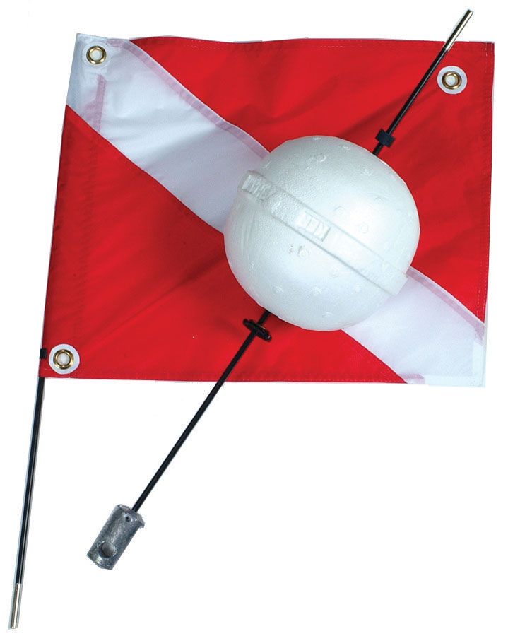 Marine Sports 4662 Ball Float w/Nylon Dive Flag 4' Feet.