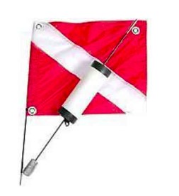 Marine Sports 2-Piece 4 Ft. Cylinder Float with 14" x 18" Dive Flag and Stiffener.