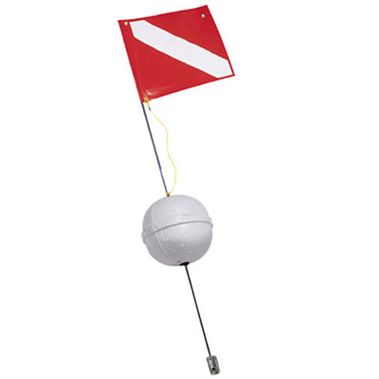 Marine Sports 2-Piece 4' Ball Float with 14" x 18" Nylon Dive Flag and Stiffener