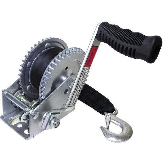 Dutton Lainson Hand Winch - TUFFPLATE Finish - 2 Speed - Direct Drive - 2,000 lbs & 20' Strap