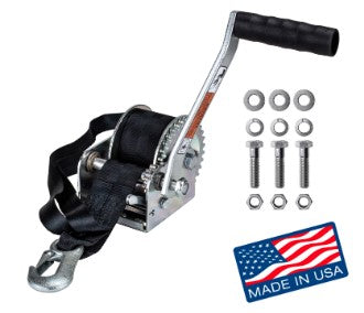 Dutton-Lainson 600 lb. Hand Winch with 15' Strap W/ Bolt Kit - DL600A.