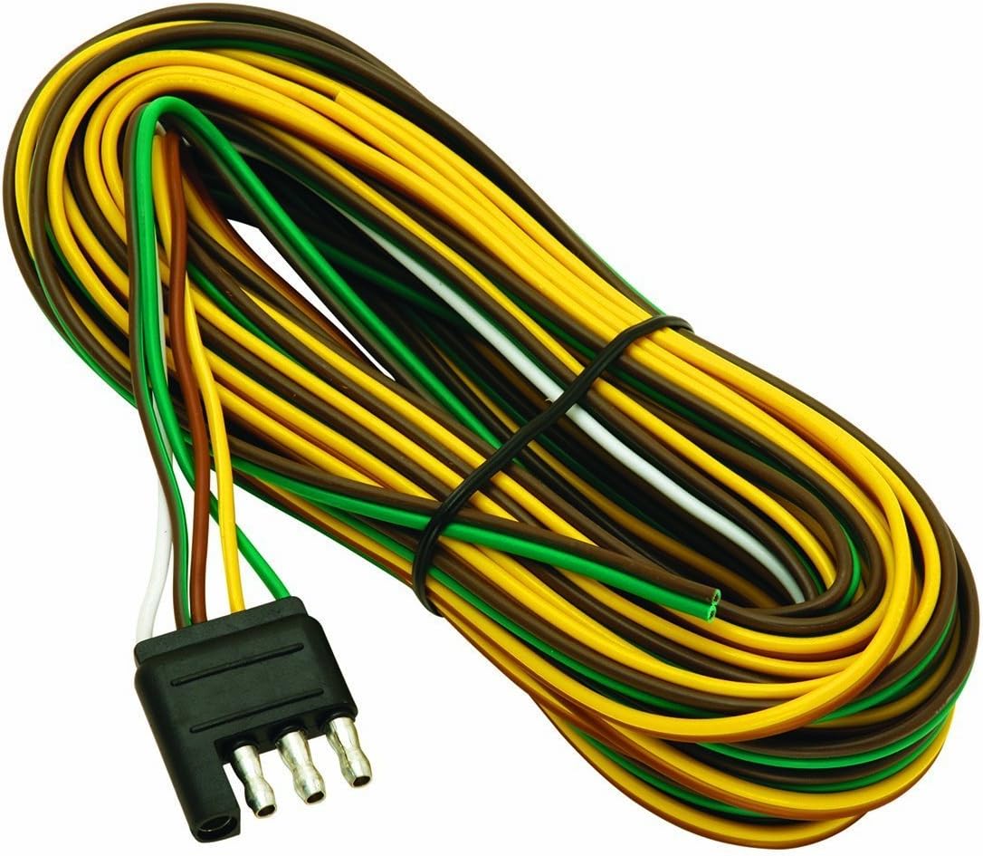 WaterLand 30' Feet Wishbone Style Trailer Wiring Harness with 4-Flat Connector.